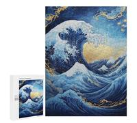 Golden Wave Art Print Puzzle 500 Pièces Educa Jouet en Bois Cadeau Unique Décoration Intérieure Jeu Éducatif Challenge Toy Adultes Et Enfants À Partir De 14 Ans 500 PCS