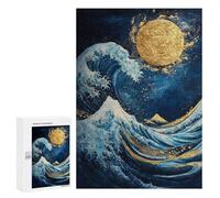 Golden Wave with Mountain and Moon Puzzle 1000 Pièces Educa Jouet en Bois Cadeau Unique Décoration Intérieure Jeu Éducatif Challenge Toy Adultes Et Enfants À Partir De 14 Ans 300 PCS