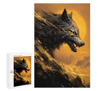 Golden Wolf Roar Puzzle 1000 Pièces Educa Jouet en Bois Cadeau Unique Décoration Intérieure Jeu Éducatif Challenge Toy Adultes Et Enfants À Partir De 14 Ans 1000 PCS