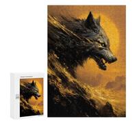 Golden Wolf Roar Puzzle 1000 Pièces Educa Jouet en Bois Cadeau Unique Décoration Intérieure Jeu Éducatif Challenge Toy Adultes Et Enfants À Partir De 14 Ans 300 PCS