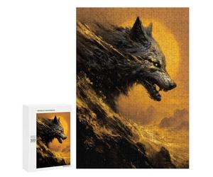 Golden Wolf Roar Puzzle 1000 Pièces Educa Jouet en Bois Cadeau Unique Décoration Intérieure Jeu Éducatif Challenge Toy Adultes Et Enfants À Partir De 14 Ans 300 PCS