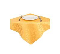 (Golden yellow)Table Napkins, Damask Jacquard Cloth Napkins Waterproof Spillproof Polyester Fabric Napkins, Set of 10, 48*48cm