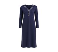 Goldenbay Chemise de nuit 'Oleander' bleu foncé / blanc, Taille S