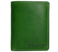 GoldenDeer Portefeuille en cuir pour femme avec protection RFID avec compartiment pour pièces de monnaie en cuir véritable (collection Hill Burry format portrait, vert)