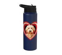 Goldendoodle Cœur mignon Doodle Golden Doodle Amoureux des chiens Stainless Steel Insulated Water Bottle