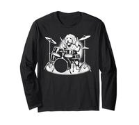 Goldendoodle Jouant de la Batterie Batteur Amoureux des Chiens Manche Longue