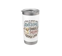 Goldendoodle Mom Awesome Doodle Mom Gobelet isotherme en acier inoxydable double paroi
