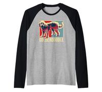 Goldendoodle Pop Art Portrait Doodle, Maman, Papa, Amoureux des Chiens Manche Raglan