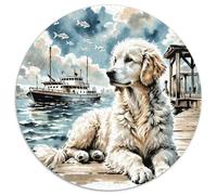 Goldendoodle Puzzle Rond 1000 Pièces HaustiFrère?ND Enfants Classiques Encastrement Parfait Qualité Premium Activité Kunstistique Ludique ÉduLes chatsive 1000pcs (67.5x67.5cm)