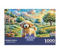 Goldendoodle Puzzles 1000 Pièces Cadeau Unique Jeu Éducatif Défi Jouet À De Qualité Supérieure Peinture Art pour Adultes Et Enfants 38x26cm/1000pcs