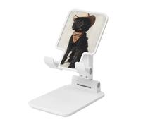 Goldendoodle Vintage Chien portant un chapeau de cowboy Support pliable pour téléphone portable Angle réglable Hauteur de bureau Portable Support de téléphone portable Compatible avec tous les