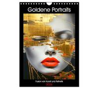 Goldene Portraits. Fusion von Kunst und Ästhetik (Wandkalender 2026 DIN A4 hoch), CALVENDO Monatskalender: Schönheit und Energie der Existenz. Surreale Illustrationen