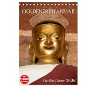 Goldenes Myanmar - Familienkalender 2026 (Tischkalender 2026 DIN A5 hoch), CALVENDO Monatskalender: Myanmar - das Land der Pagoden, Klöster, Mönche ... bietet Ihnen 5 Spalten für Ihre Einträge.