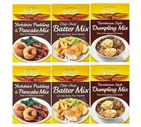 Goldenfry Lot de 6 mélanges de cuisine - Yorkshire Pudding et crêpes, mélange de pâte et de style fermier