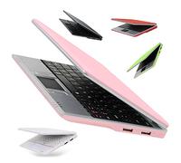 Goldengulf 7 inch Portable Mini Computer Laptop PC Netbook for Kids Android 12 Quad Core 32GB WiFi Built in Camera Youtube Flash Player (Pink)