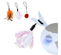 GoldenSun 3 Pièces Recharges Jouets pour Chats, Queue en Plumes, Boules Crissant, Boules Pompon, Accessoires pour Jouets À Balle, Chats D'Intérieur, 3 Accessoires Queues