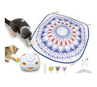 GoldenSun Jouet pour Chat, Accessoire Interactif Rechargeable 4 en 1 pour Chat d'intérieur, Jouet pour Chaton avec Baguette Magique, Jeu de Taupe