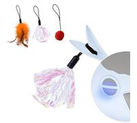 GoldenSun Lot de 3 recharges de rechange pour jouet pour chat, 1 queue de plume, 1 balle froissée, 1 balle en peluche, jouets interactifs pour chats d'intérieur ennuyés (3 queues)