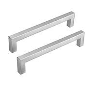 goldenwarm Lot de 1 Poignées Cuisine Inox Poignées Meuble Cuisine -LSJ12BSS224 Poignées Placard Cuisine Argenté Nickel Brossé en Acier Inoxydable Entraxe 224mm