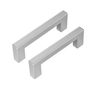 goldenwarm Lot de 10 Inox Poignées Placard Tiroir Cuisine Argenté Nickel Brossé en Acier Inoxydable Entraxe 96mm