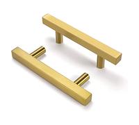 goldenwarm Lot de 10 Poignée Métal Poignée Entraxe 64mm - LS1212GD Poignée de Chambre Poignée de Bureau en Acier Inoxydable avec Vis