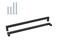 goldenwarm Lot de 10 poignées de meuble Cuisine Poignées de Porte Cuisine Noires LSJ12BK458 en Acier Inoxydable Noir Entraxe 458 mm