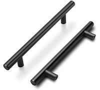 goldenwarm Lot de 15 Poignées Cuisine Noires Poignées Meuble Noires -LS201BK192 Poignées de Porte Cuisine Noires Solide avec Finition Mate en Acier Inoxydable Entraxe 192mm
