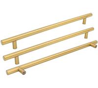 Goldenwarm Lot de 15 poignées de meuble - Pour armoire de cuisine, de meuble - Doré - 256 mm - En acier inoxydable - Doré