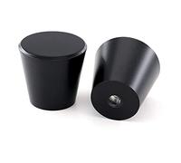 Goldenwarm Lot de 20 Boutons de Meuble Cuisine Noir - LS745BK Tiroir Placard Mat Rond en Alliage d'Aluminium