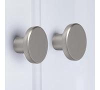 goldenwarm Lot de 20 boutons de meuble ronds en nickel brossé vintage en aluminium - Pour commode, porte de cuisine