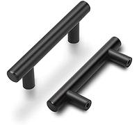 Goldenwarm Lot de 20 Poignées de Meuble Cuisine Noires - LS201BK64 Finition Mate en Acier Inoxydable, Entraxe 64mm