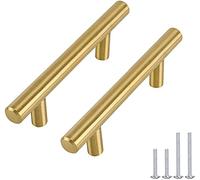 goldenwarm Lot de 30 Poignee de Meuble Cuisine Dore Poignée Dorée Poignée Placard Laiton -LS201GD96 Laiton Brossé Poignée Tiroir Laiton en Acier Inoxydable Entraxe 96mm