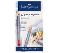 Faber-Castell 114612 - Crayons aquarelle Goldfaber, Set de 12 crayons de couleur, incassables, entièrement aquarellables