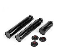 Goldfire Repose-pieds 3D pour moto style tête de mort + repose-pieds fin mâle compatible avec Harley Sportster Dyna Touring Peg Mount pédale (noir)