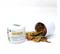 Goldfish Flakes Nourriture en écailles pour Poissons d'eau Froide, Aliment Complet Naturel, Alimentation équilibrée pour Tous Types de Poissons d'aquarium et étang d'eau Froide, plantase-sebulaire 50