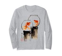 Goldfish Japanese Ink Painting Sumi-E Traditional Art Print Manche Longue