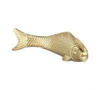 Goldfish Poignée de tiroir en laiton brossé doré en forme de poisson à trou unique pour placard de cuisine, chambre à coucher, commode