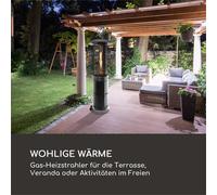 Goldflame Deluxe Chauffe-terrasse 36 000 BTU/11 kW Verre trempé Mobile Acier inoxydable noir