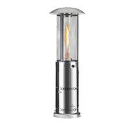 Goldflame Deluxe Chauffe-terrasse 36 000 BTU/11 kW Verre trempé Mobile Acier inoxydable noir