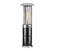 Goldflame Deluxe Chauffe-terrasse 36 000 BTU/11 kW Verre trempé Mobile Acier inoxydable noir