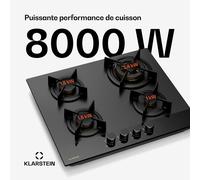 Goldflame Nano Plaque de cuisson à gaz | 4 brûleurs en laiton | 8 kW | Nano revêtement | GPL/Gaz naturel