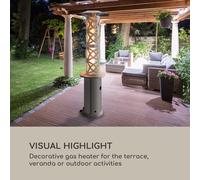 Goldflame Style radiateur de terrasse 11,2 kW vue 360 ° mobile argent