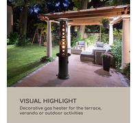 Goldflame Style radiateur de terrasse 11,2 kW vue 360° mobile noir