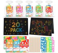GOLDGE 20 Cartes à Gratter Enfants, Scratch Art Cadeau Anniversaire