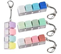 GOLDGE 4 Pièces Porte-clés Fidget Toys, Jouet de Décompression Fidget Imitation Clavier, Jouets Anti-Stress pour Adultes, Clicker Clavier à Clic Linéaire pour soulager Le Stress et décorer, Multicolor
