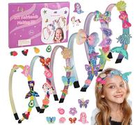 GOLDGE Kit de Fabrication de Bandeaux pour Filles, Accessoires pour Cheveux Bricolage, Serre-tête Bricolage, Bandeau artisanat filles, Jouet pour Filles De 5-12 Ans, Cadeau d'anniversaire pour Fille