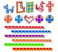 GOLDGE Lot de 12 mini cubes de serpent, jouet magique, 24 blocs, serpents, vitesse magique, perpente, Twist cube puzzle pour enfants, fêtes, couleur aléatoire