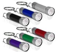 GOLDGE Lot de 12 mini lampes de poche LED pour enfants - Porte-clés - Petite mini lampe colorée en aluminium - Cadeau pour petit cadeau d'anniversaire d'enfant