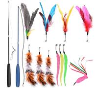 GOLDGE Lot de 13 jouets interactifs pour chats avec plumes, souris, balle, oreiller et jouet interactif