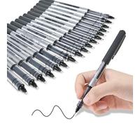 Goldge Lot de 17 un stylo à bille à encre liquide Noir Pointe extra fine 0,5 mm à séchage rapide